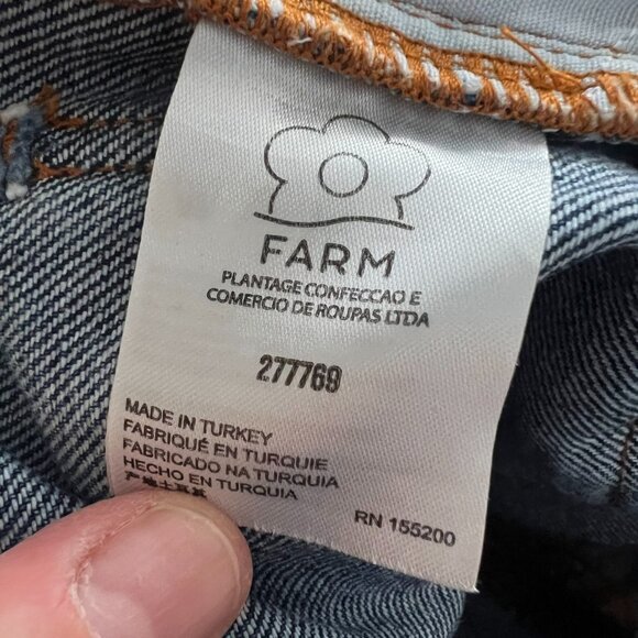 Farm Rio x Anthropologie Colorful Crochet High Rise Denim Shorts Women's Size 27 - Picture 8 of 9